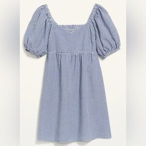 Old Navy Blue and White Puff Sleeve Sundress